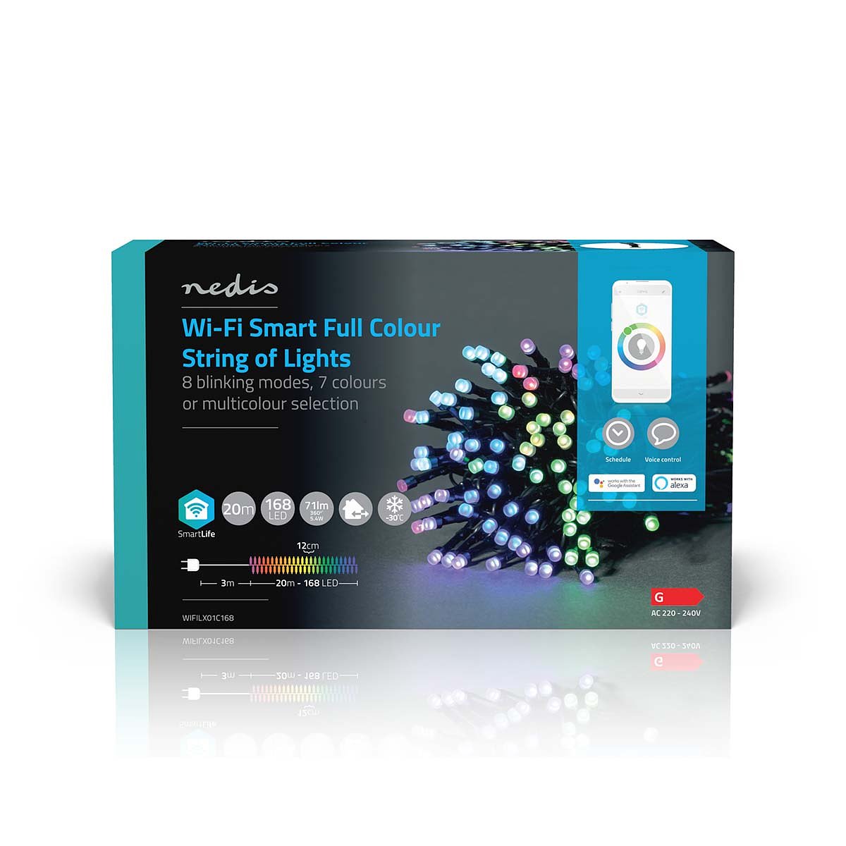 Nedis SmartLife Decoratieve LED | Wi-Fi | RGB | 168 LED's | 20.0 m | Android / IOS