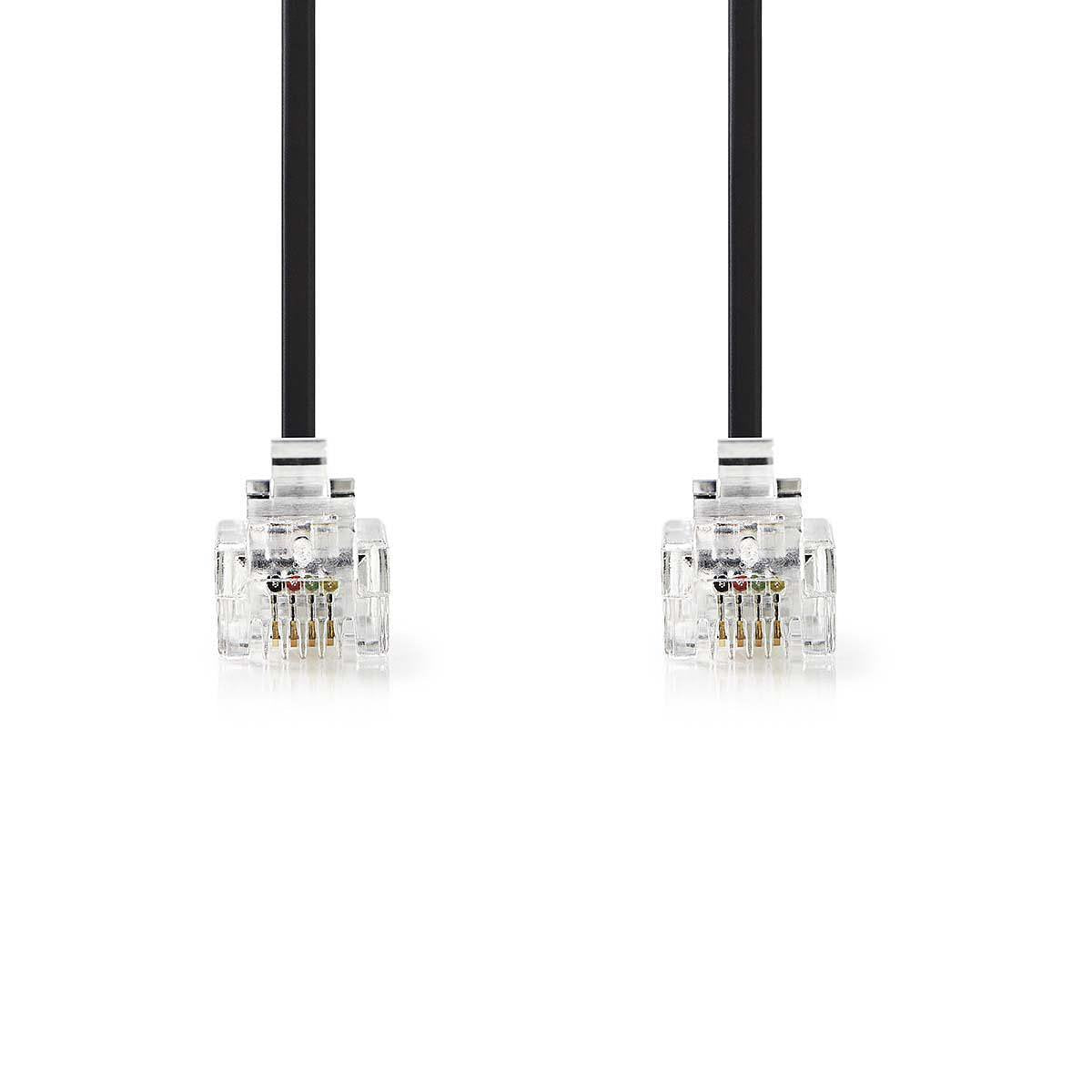 Nedis Telefoonkabel | RJ11 male - RJ11 male | 10,0 m | Zwart