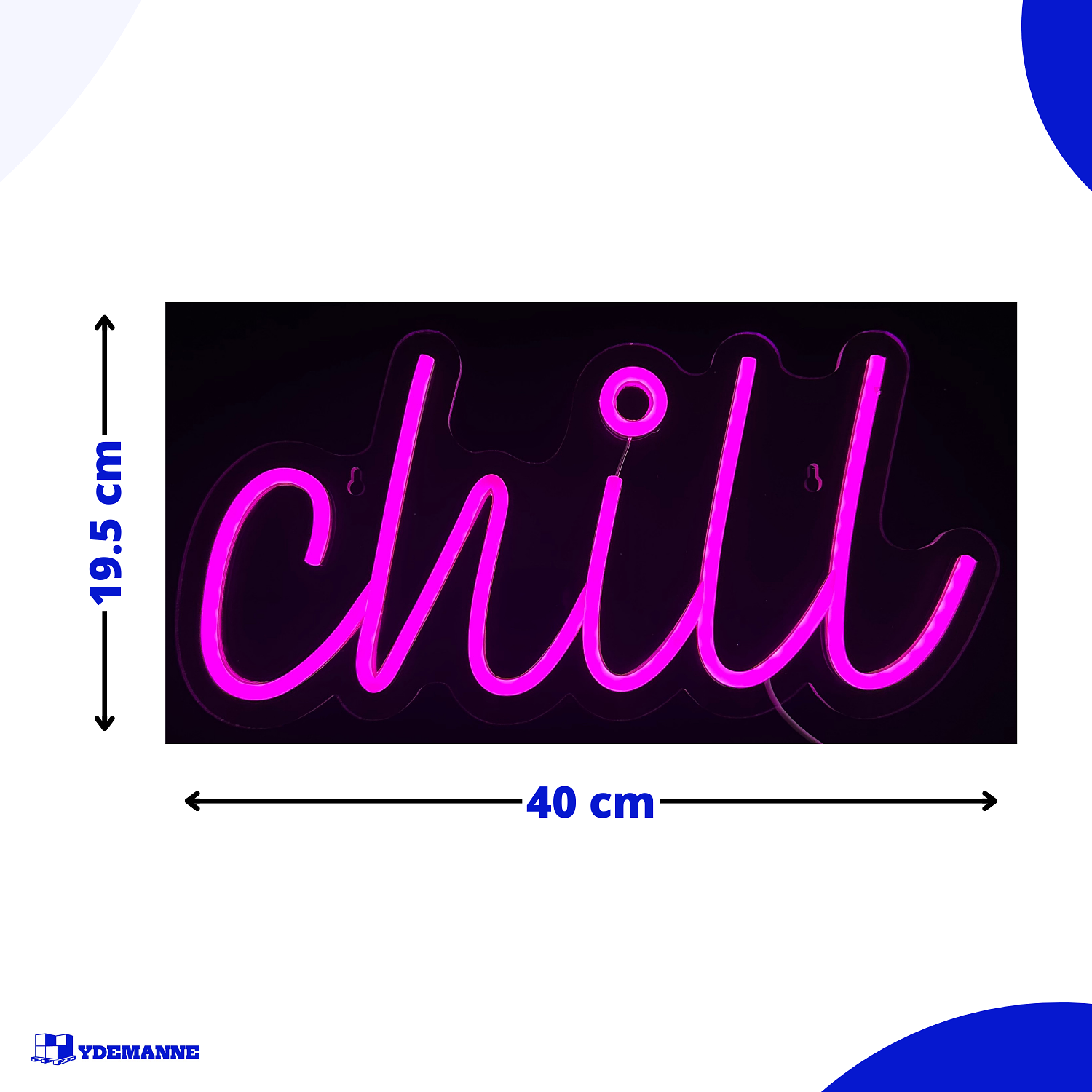 Neon Lamp - Chill Roze - Incl. Ophanghaakjes - Neon Sign - Neon Verlichting - 19,5 x 40 cm
