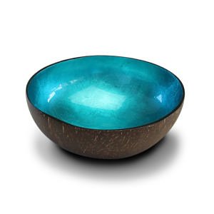 Noya Noya Coconut Bowl Blauw Turquoise Metallic Leaf