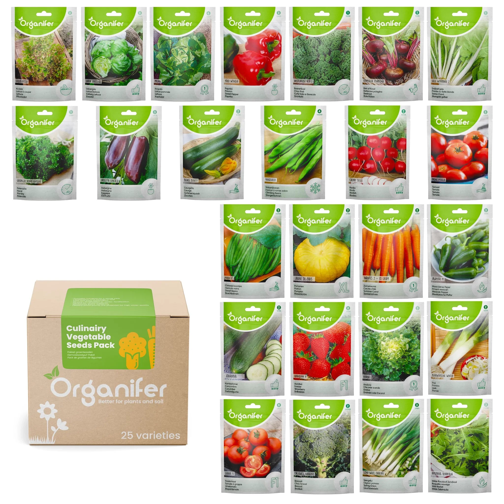 Organifer - Groentezaden Pakket – 25 Culinaire Soorten