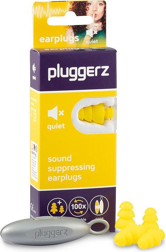 Pluggerz earplugs Quiet - Earplugs for concentration - Study/work/travel