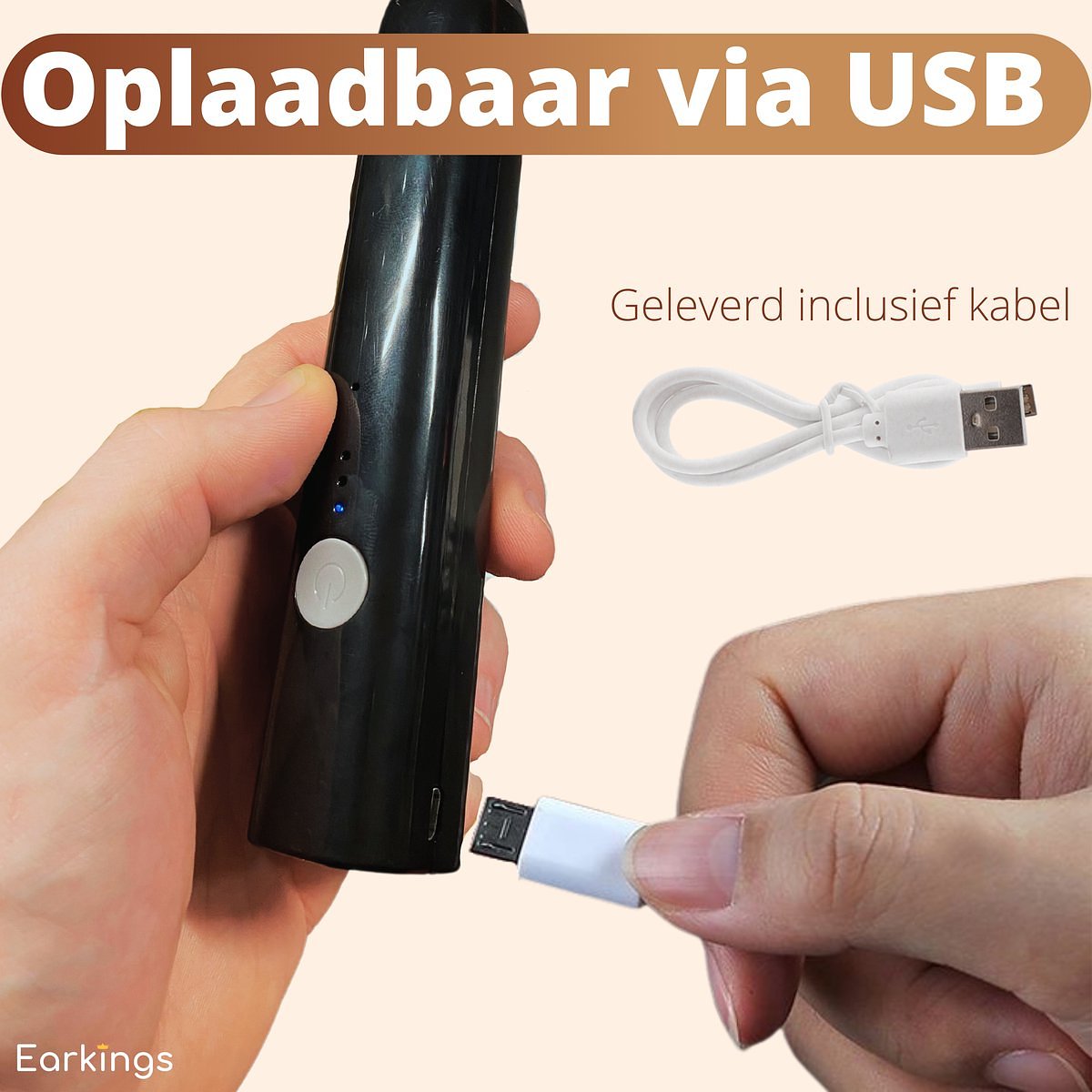 Premium Melkopschuimer Oplaadbaar met Meegeleverde USB Kabel - Inclusief 2 Opzetstukken zwart
