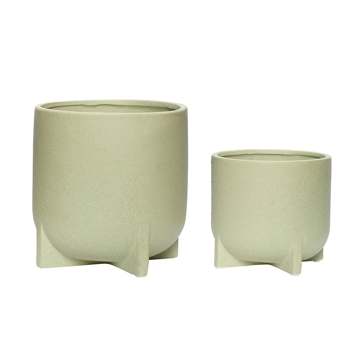 Hübsch Split Pots Green (set of 2)