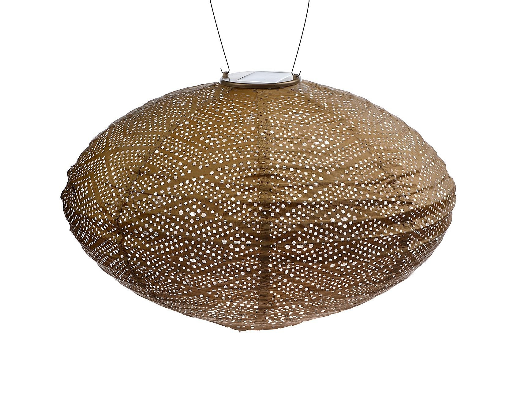 Lumiz Solar Outdoor Lampion Ikat Oval - Solar Garden Lighting - 40 cm - Gold