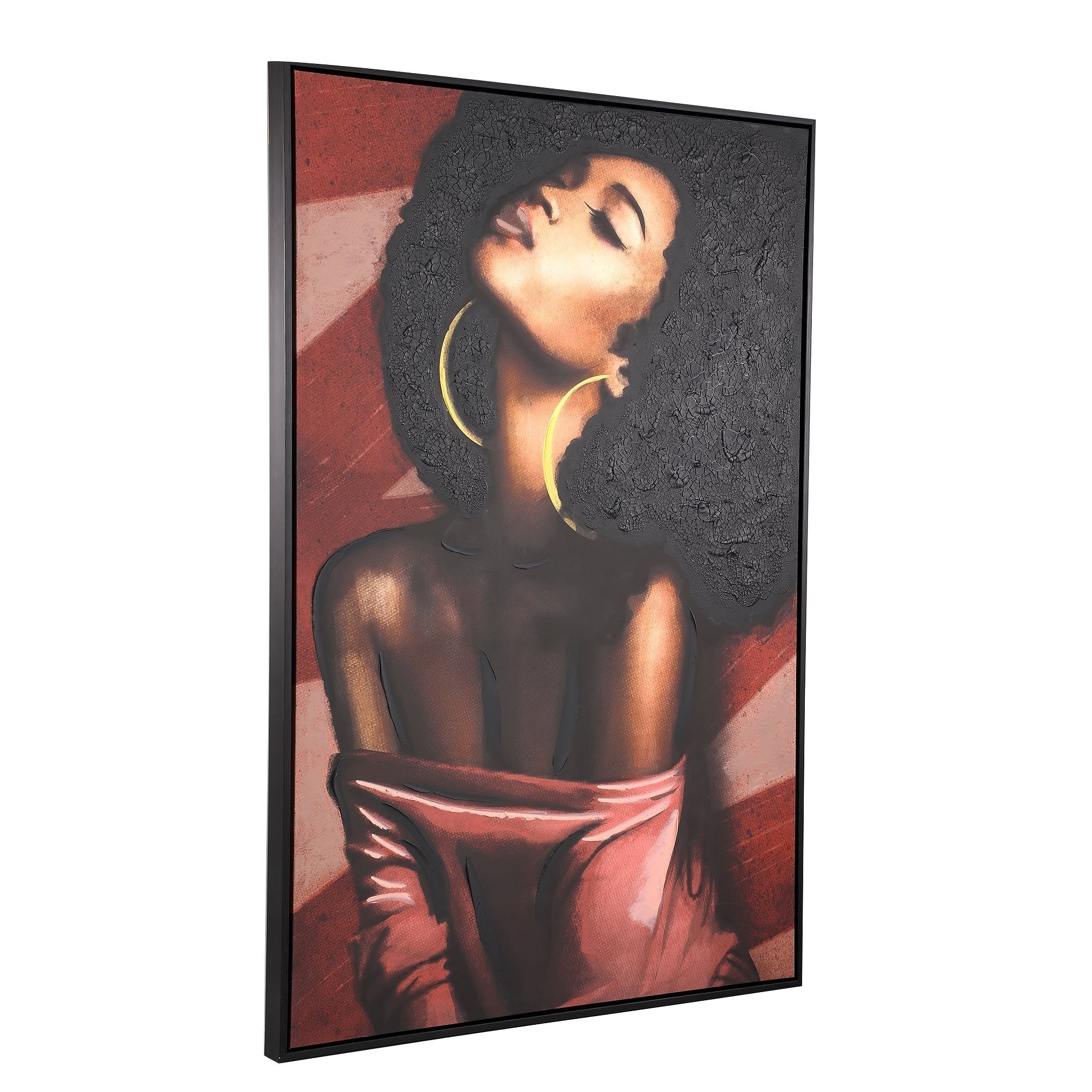 PTMD Wandpaneel Janicia - 123x4x83 cm - Polyester - Zwart