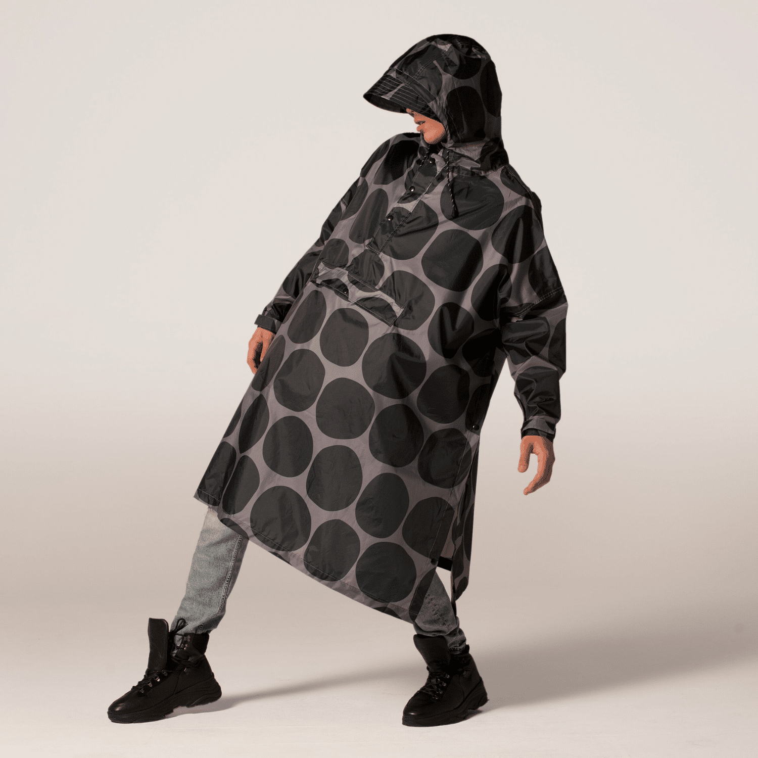 Rainkiss Regenponcho Black Polka