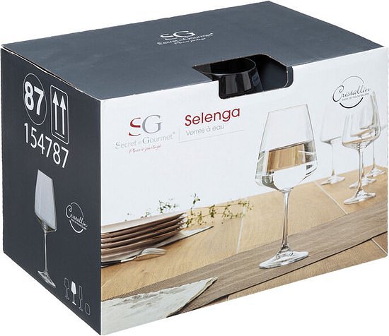 Secret de Gourmet Selenga wijnglazen 45cl - Set van 6 - Transparant