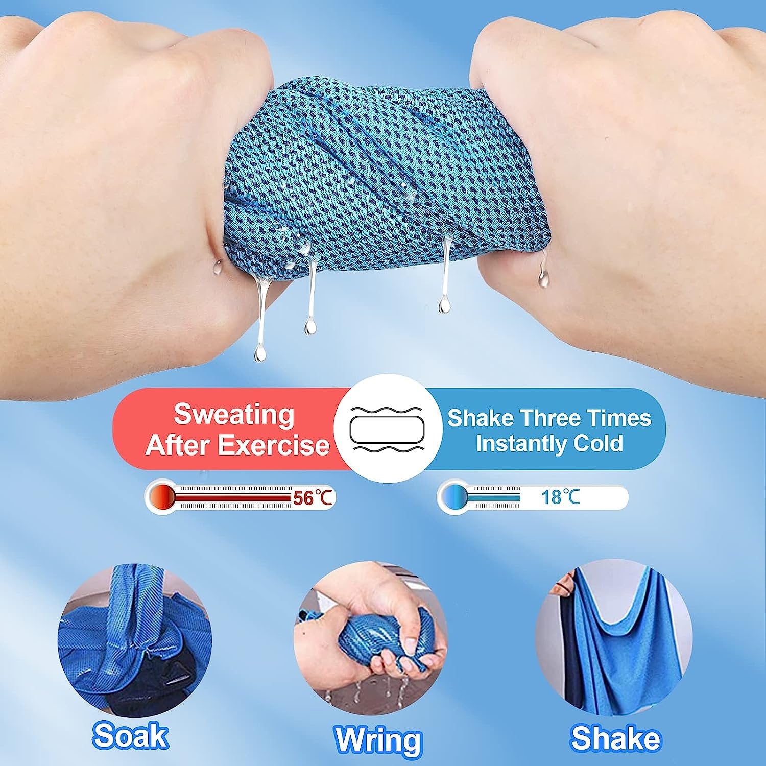 Set van 5 Verkoelende Microvezel Sport Handdoeken - Multifunctioneel voor Elke Activiteit