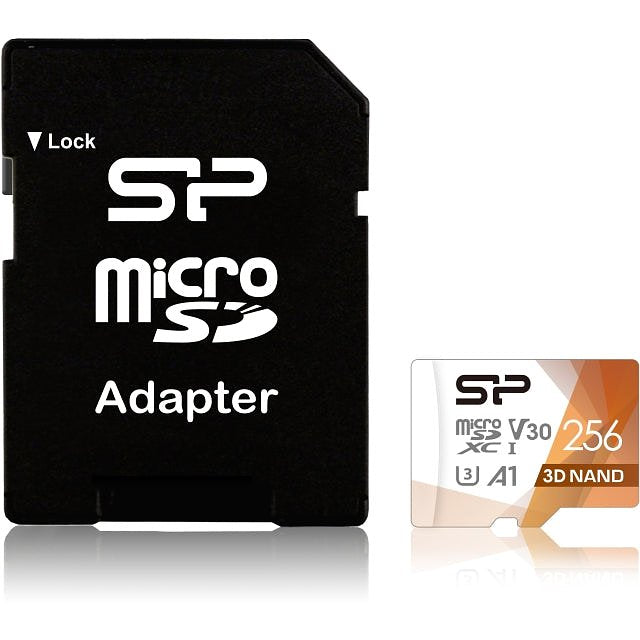 Silicon Power Superior Pro Micro SDHC incl. SD Adapter 256GB UHS-1 U3 A1 V30 Class 10 Color