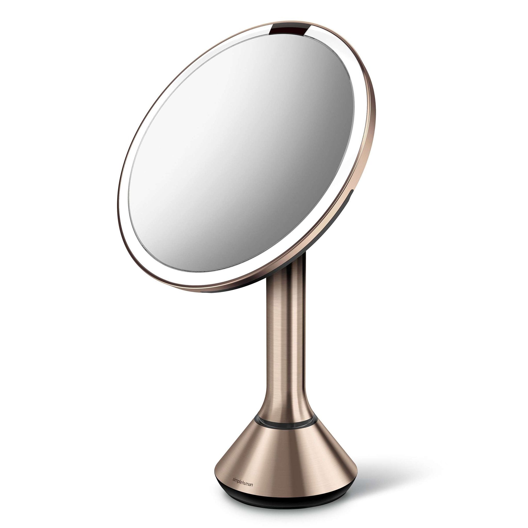 Simplehuman Mirror with Sensor Manual Brightness Control and Dual Light Settings Rose Gold