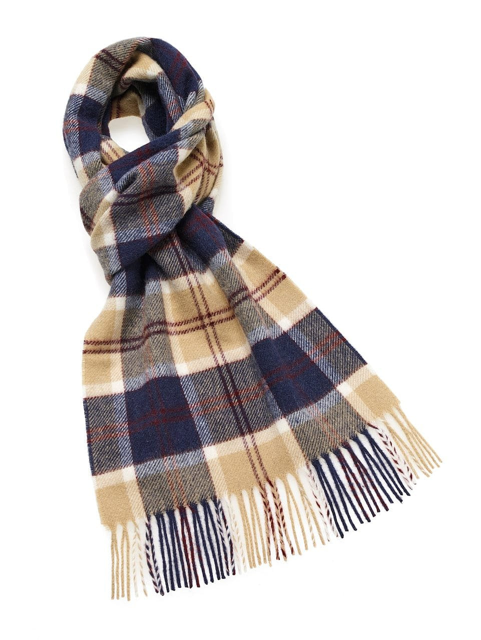 Sjaal Tartan Bannockbane Navy - Meriono Lamswol - 25 x 190 - Bronte by Moon Scotland