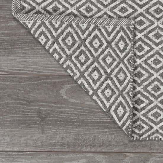 Stijlvolle Grijs-Witte Badmat | Katoen | 60x90 cm