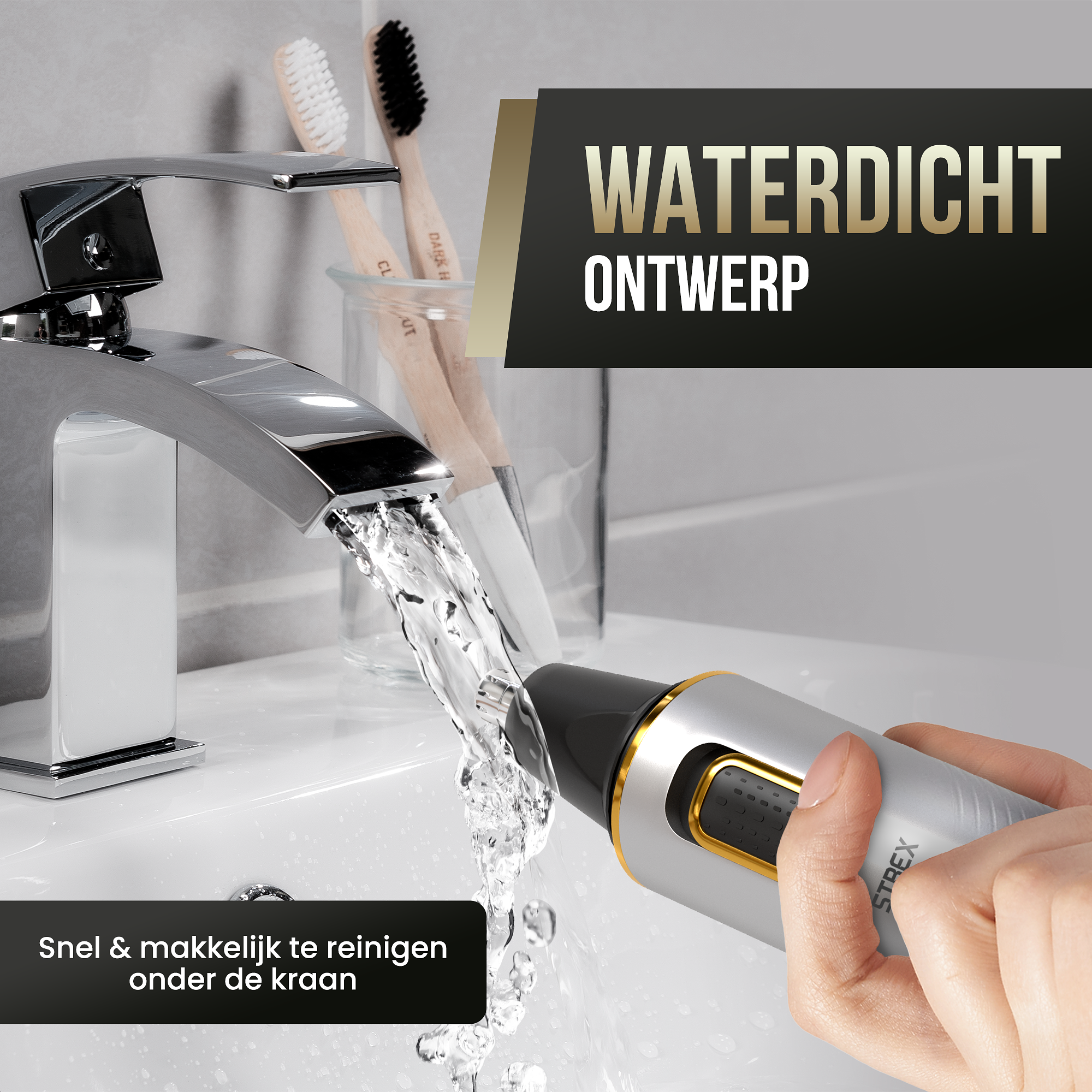 Strex 3 In 1 Neushaartrimmer Set - Oplaadbaar & Afspoelbaar - Neustrimmer / Oortrimmer / Wenkbrauwtr