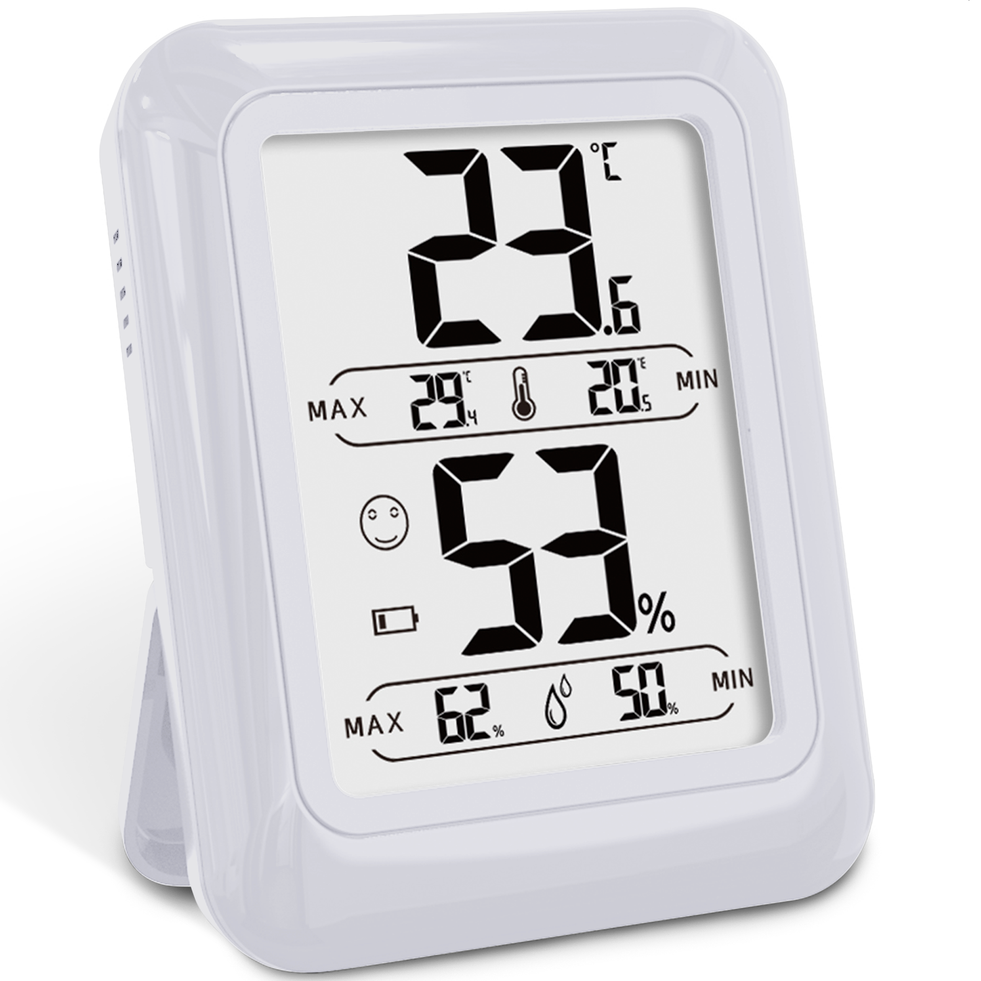 Strex Digitale Thermo Hygrometer Wit - Digitale Thermo Meter Binnen - Hygro Meter Binnen - Weerstati