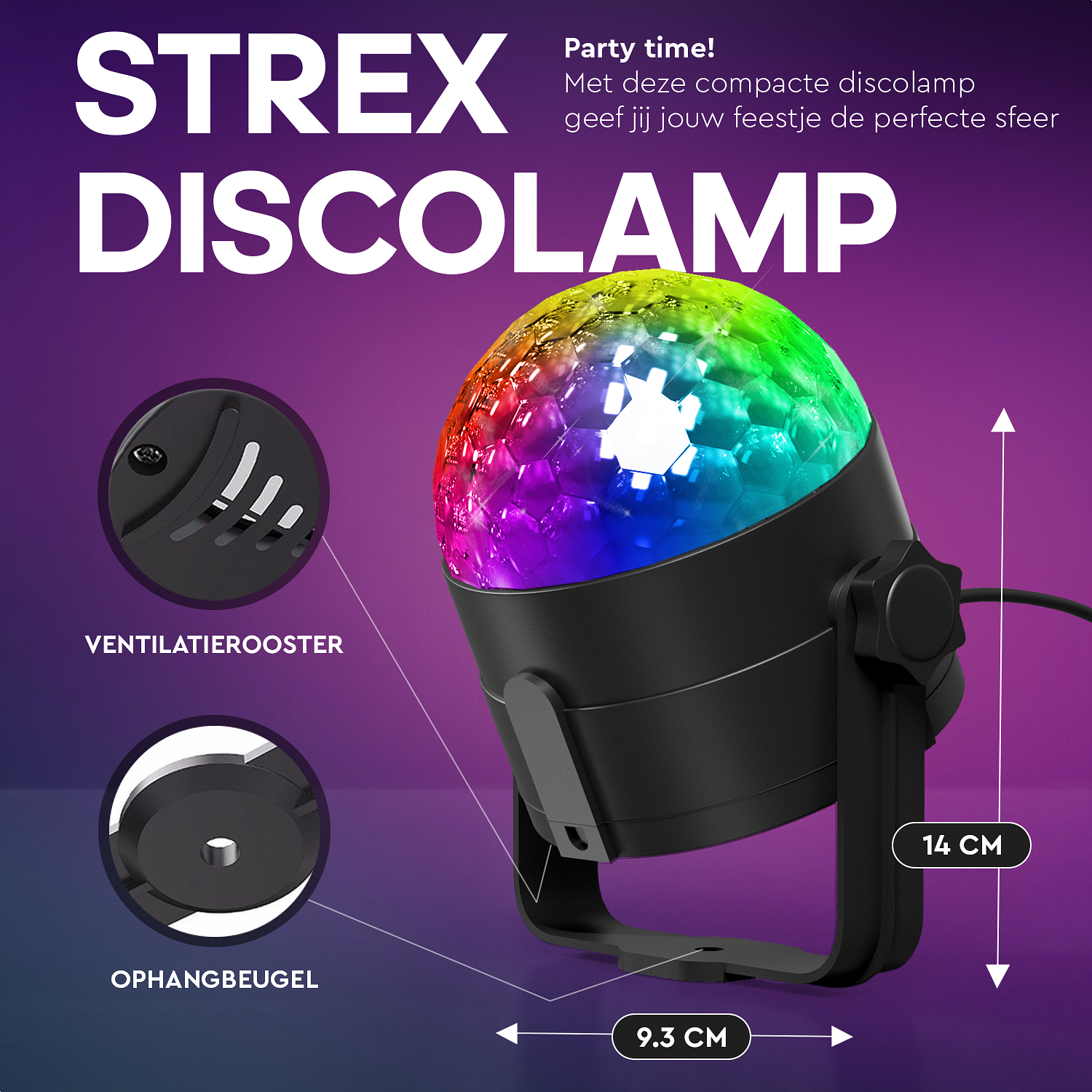 Strex Discolamp met Afstandsbediening - voor Kinderen en Volwassenen - Feestverlichting - Disco Bal