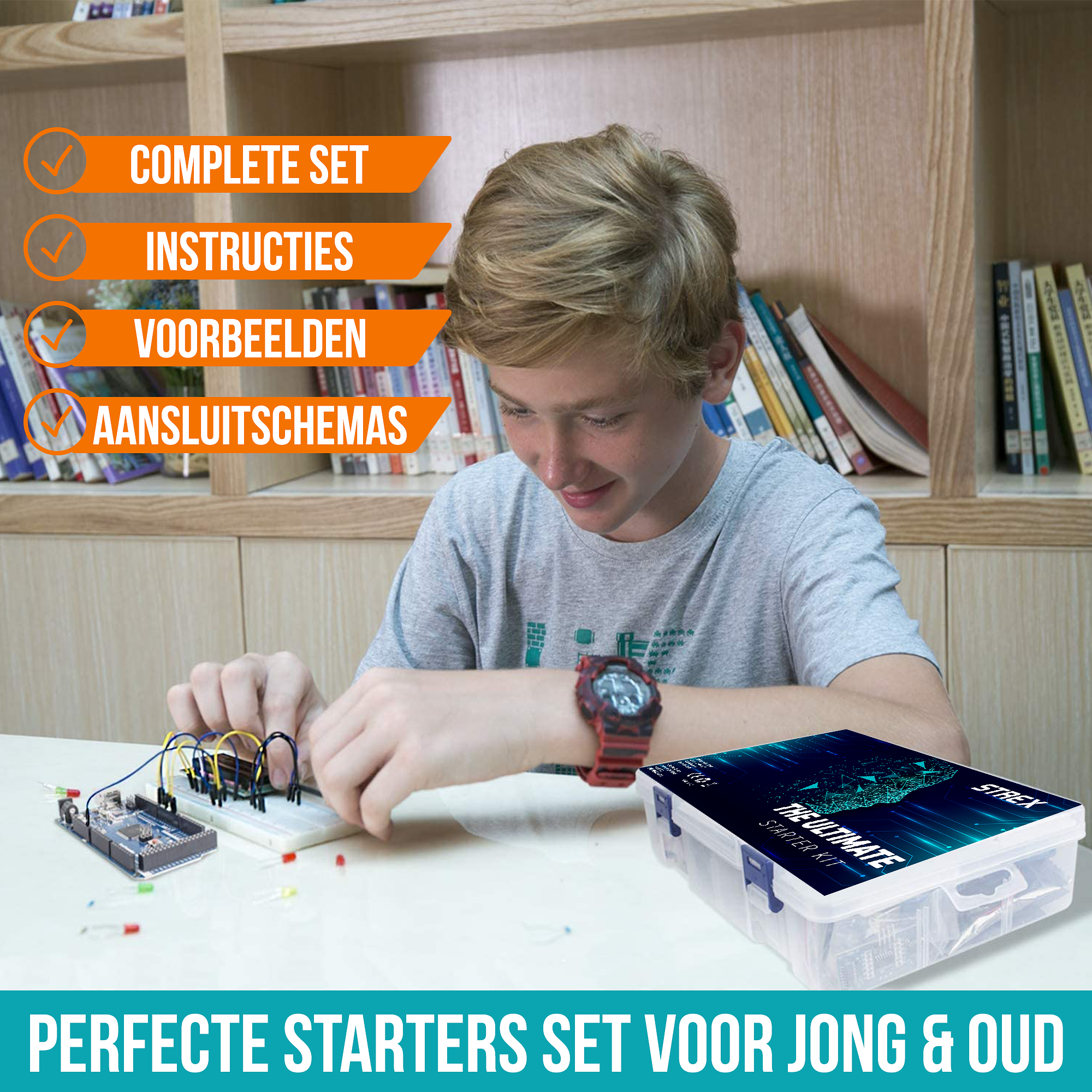 Strex Starter Kit geschikt voor Arduino - ATmega328P - 244 Delig - In Plastic Opbergdoos