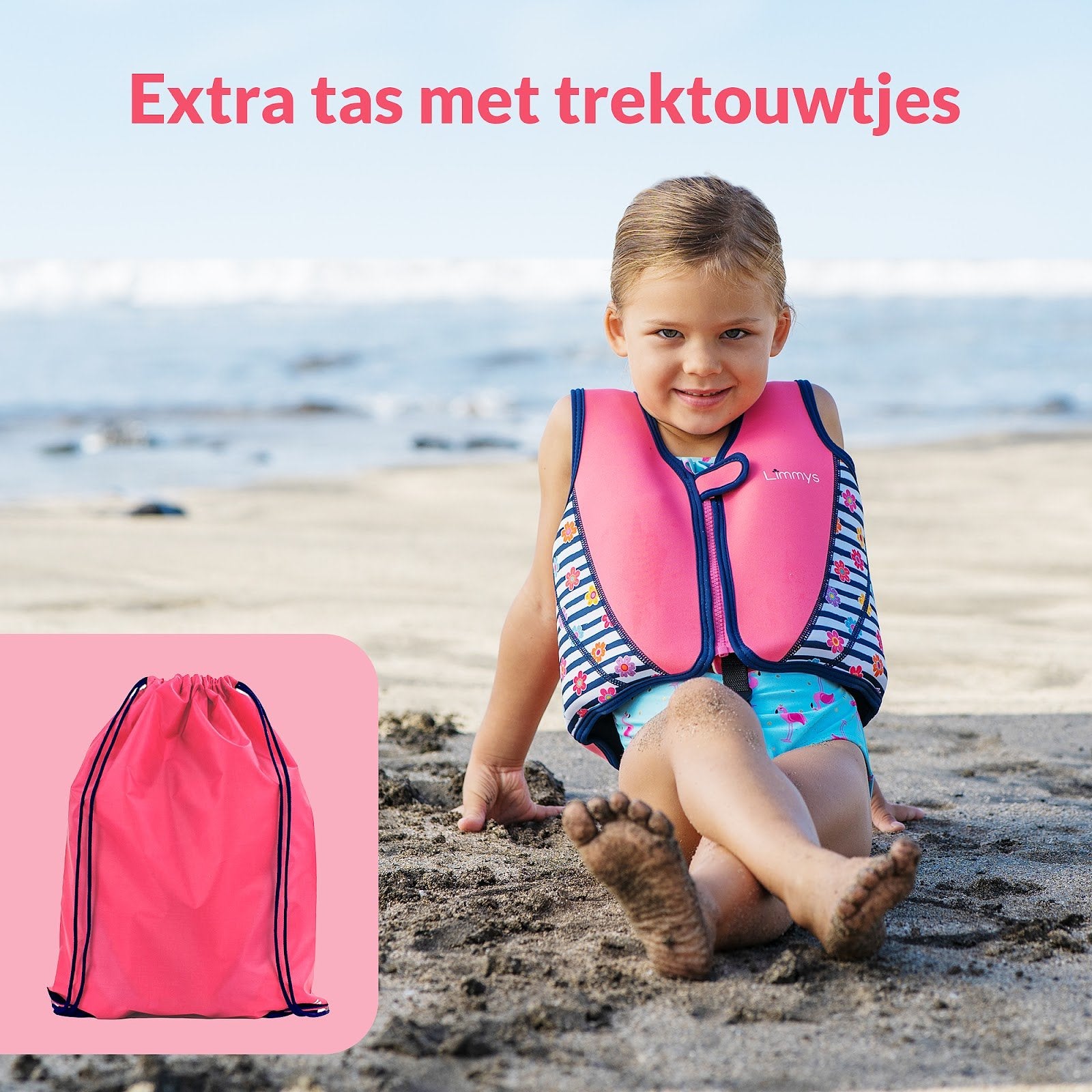 SWIM VESTS PINK PETAL (M)