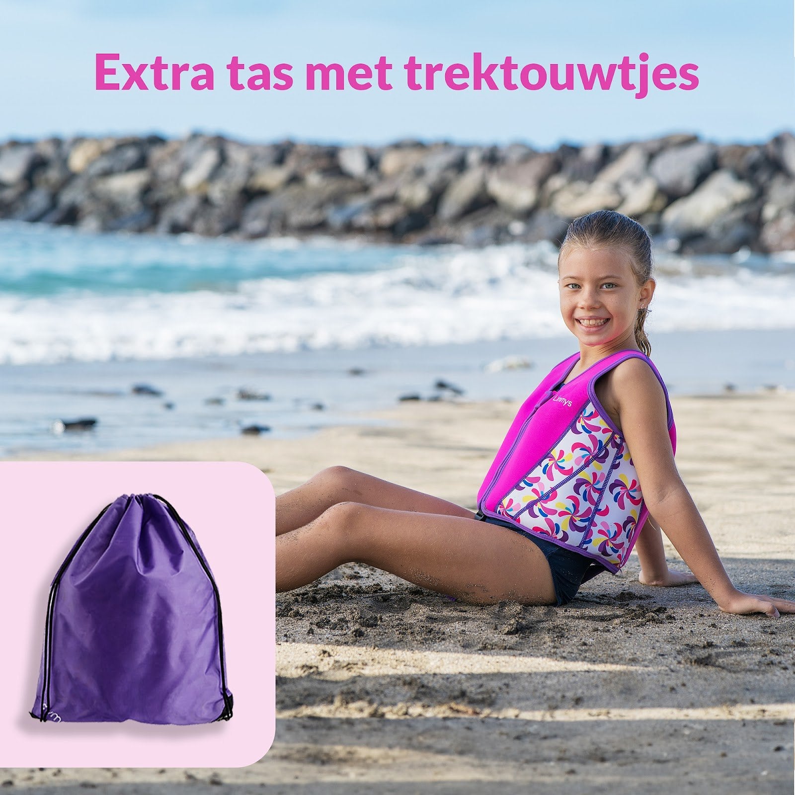 SWIM VESTS PINK WINDMILL (M)