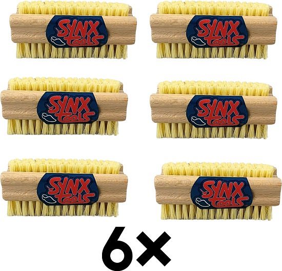 Synx Tools Nagelborstel hout set van 2 stuks - schrobborstels - nagel borstel - schrobbezem - nagelb