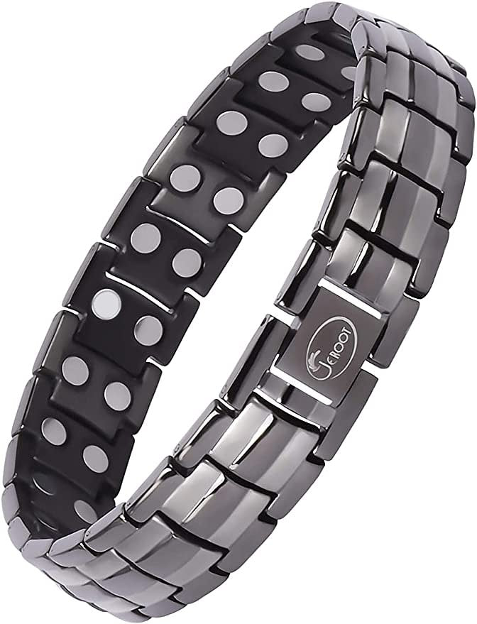 Titanium Magnetische Armband Heren, Polsband Titanium Magnetische Armbanden Sterke Magneten met Grat