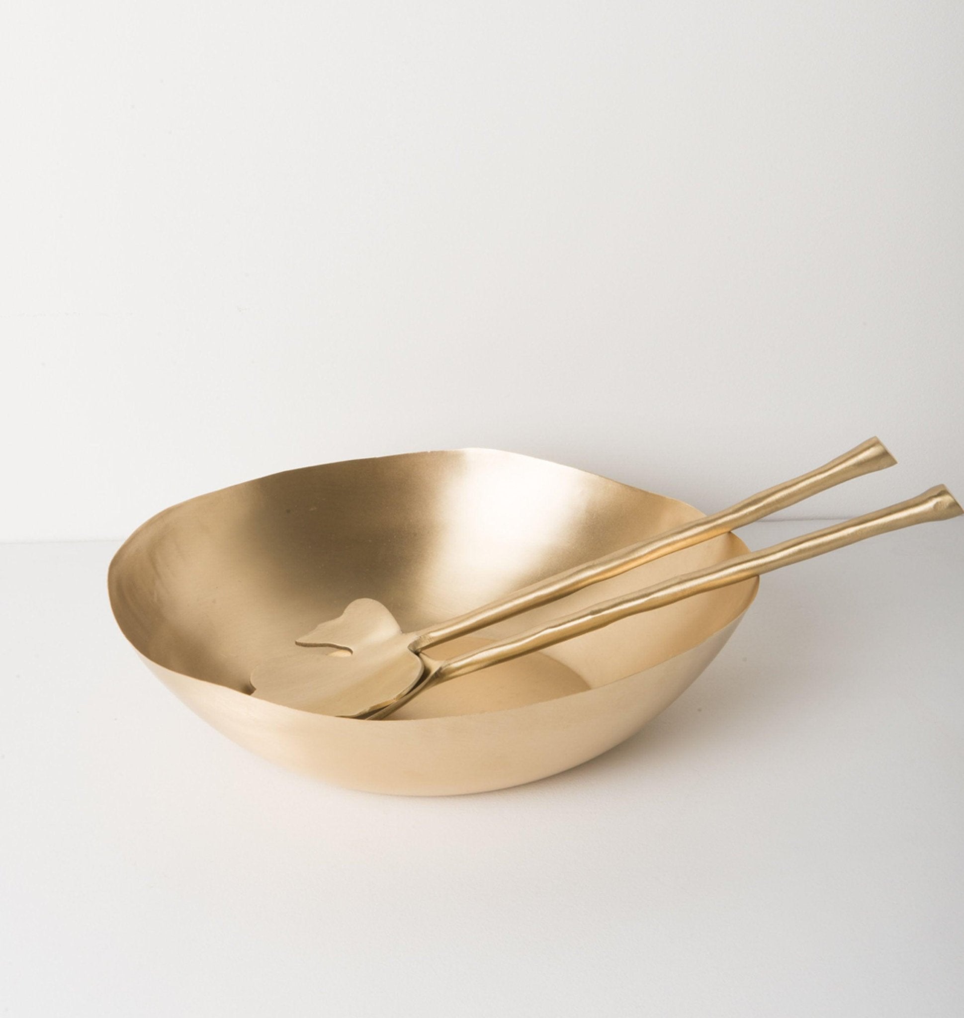 Urban Nature Culture Salad Cutlery Leaves Set of 2, in gift pack Gold / Brass