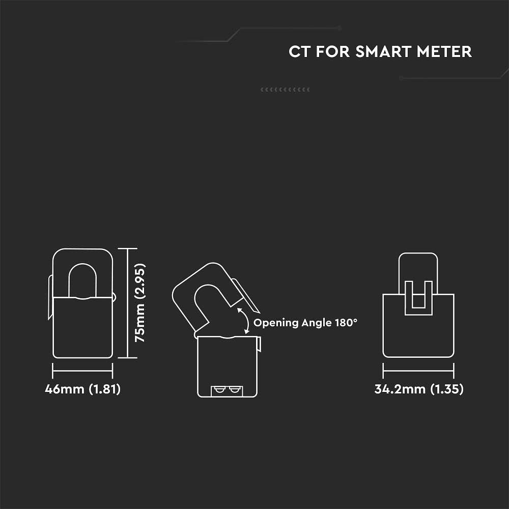 V-TAC  Smart Meter - CT - for - Smart - Meter - Black
