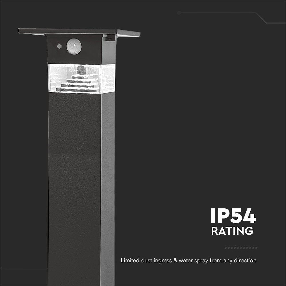 V-TAC VT-1170 Solar Lights - Solar Bollard Lights - IP54 - 3 Watts - 250 Lumens - 3000K