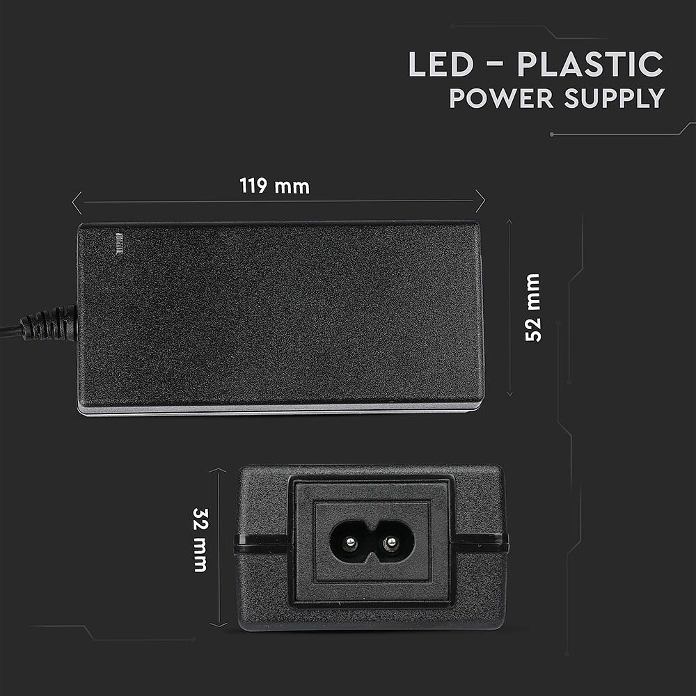 V-TAC VT-23079 Black LED Strip Lights - Plastic - Power Supply - 78W - IP44