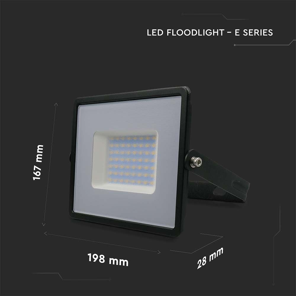 V-TAC VT-4051B-N Black LED Floodlights - E Series - IP65 - 50W - 4300 Lumens - 4000K