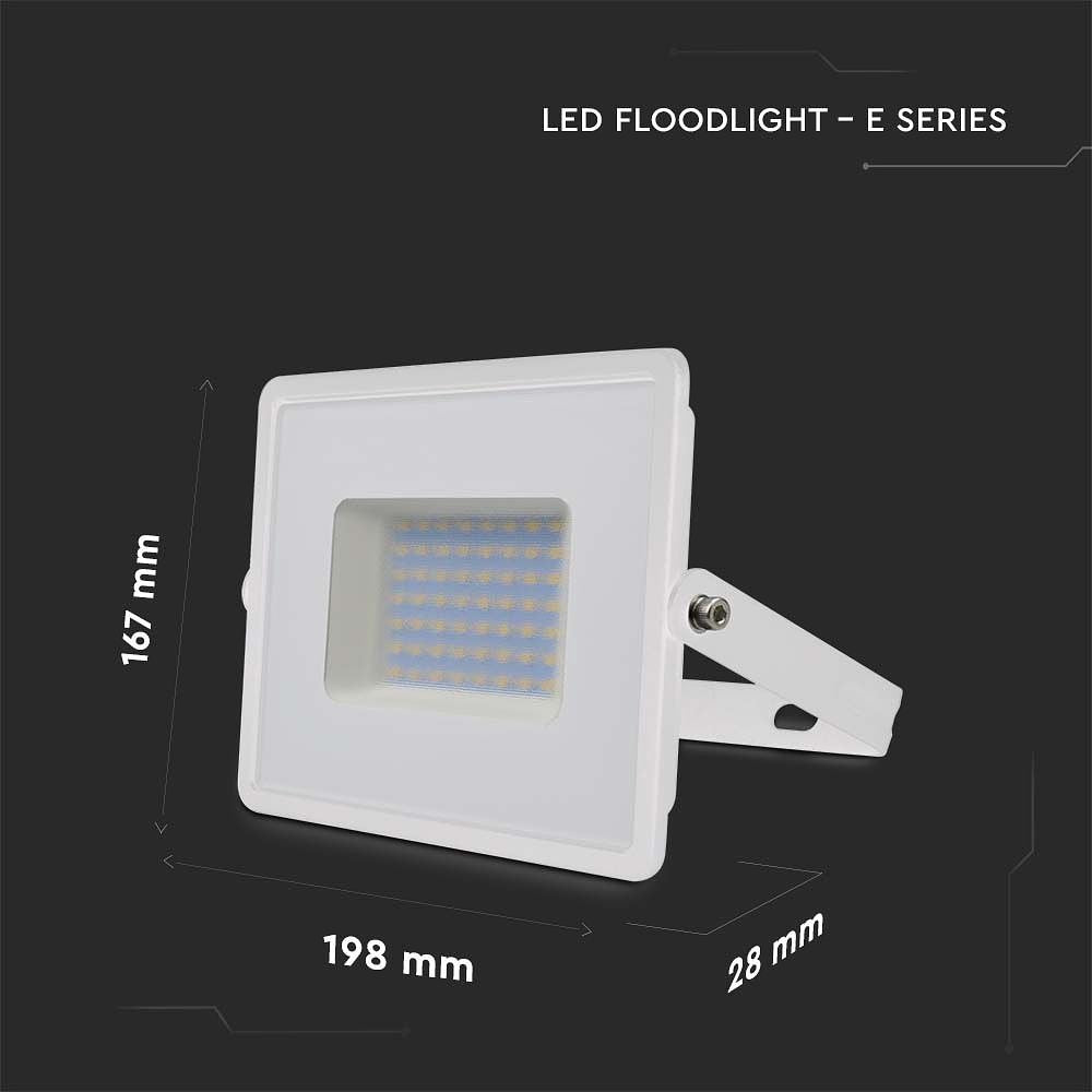 V-TAC VT-4051W-N White LED Floodlights - E Series - IP65 - 50W - 4300 Lumens - 4000K
