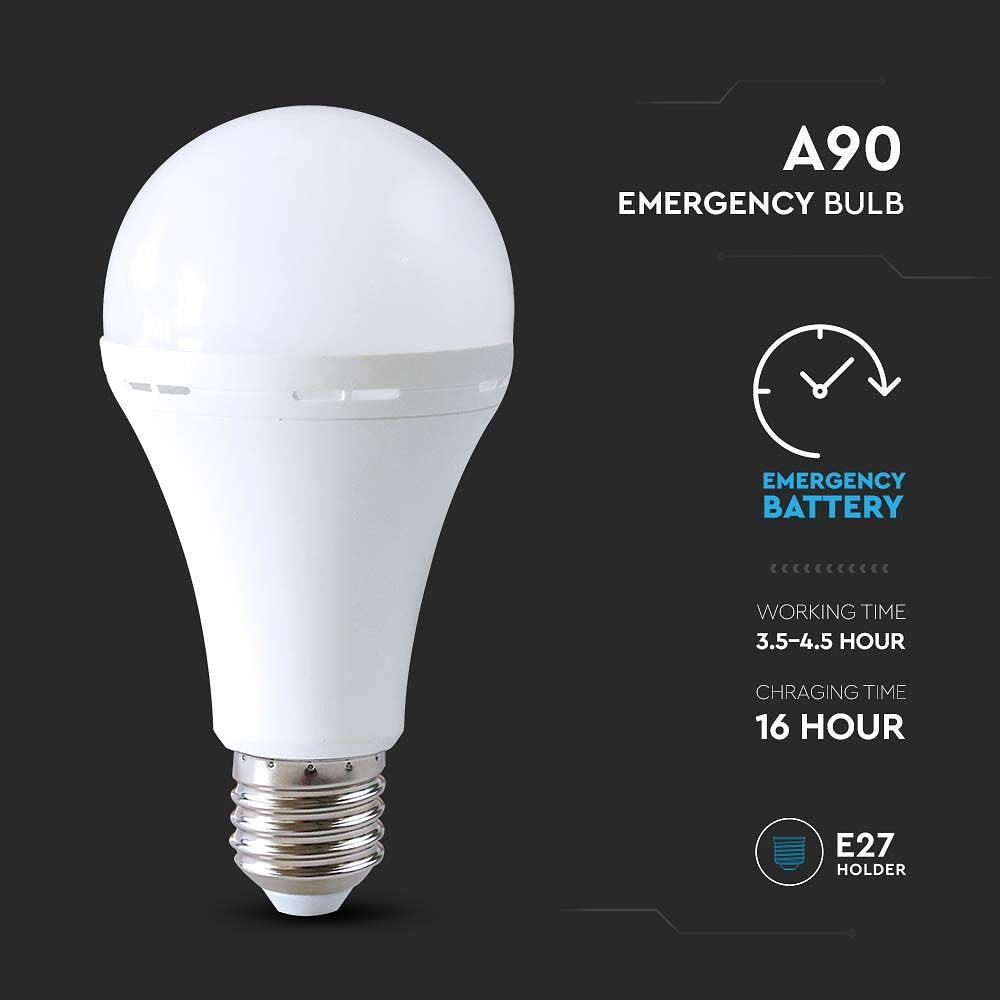 V-TAC VT-51015 E27 White LED Bulbs - GLS - Emergency - IP20 - 15W - 1200 Lumens - 4000K