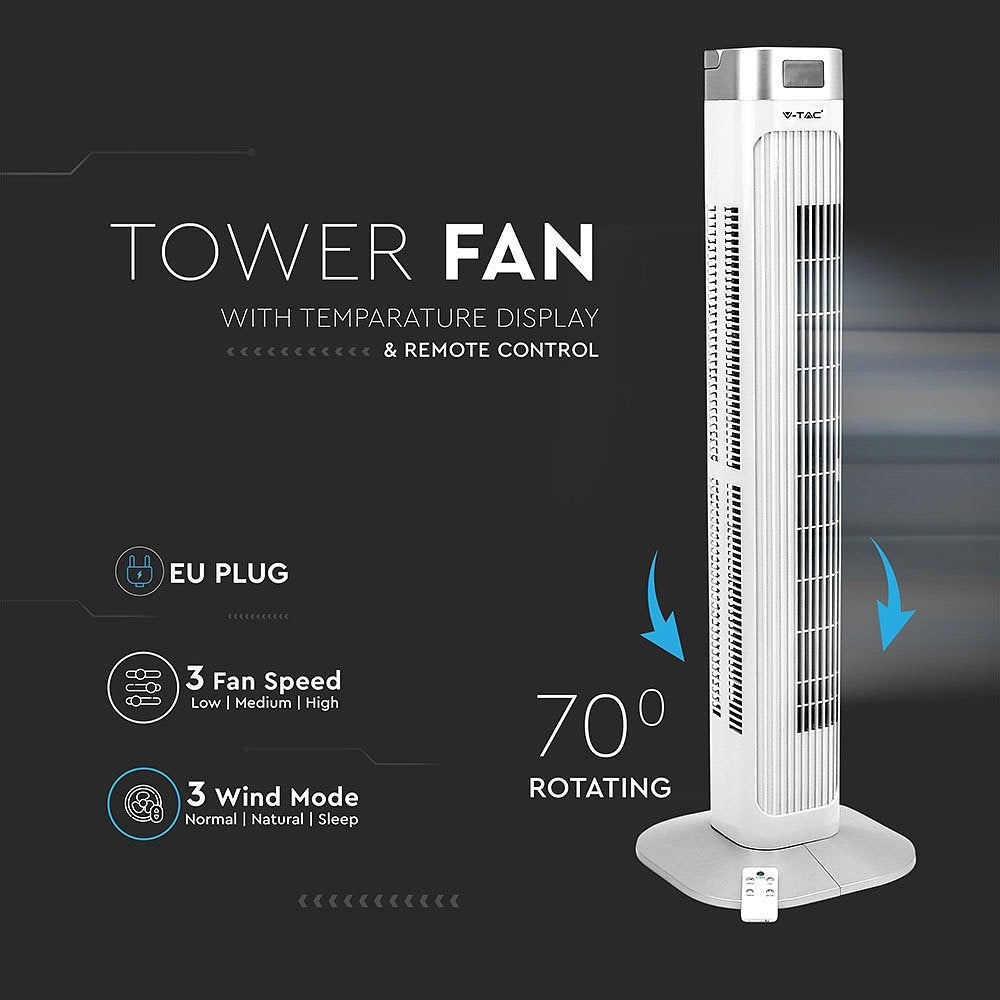 V-TAC VT-5536 White Tower Fan - 55W - IP20