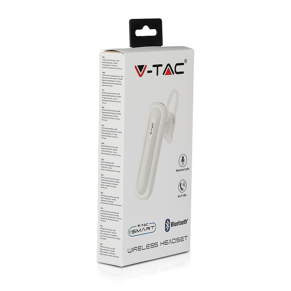 V-TAC VT-6700-W Headphones - Wireless - Headset - White