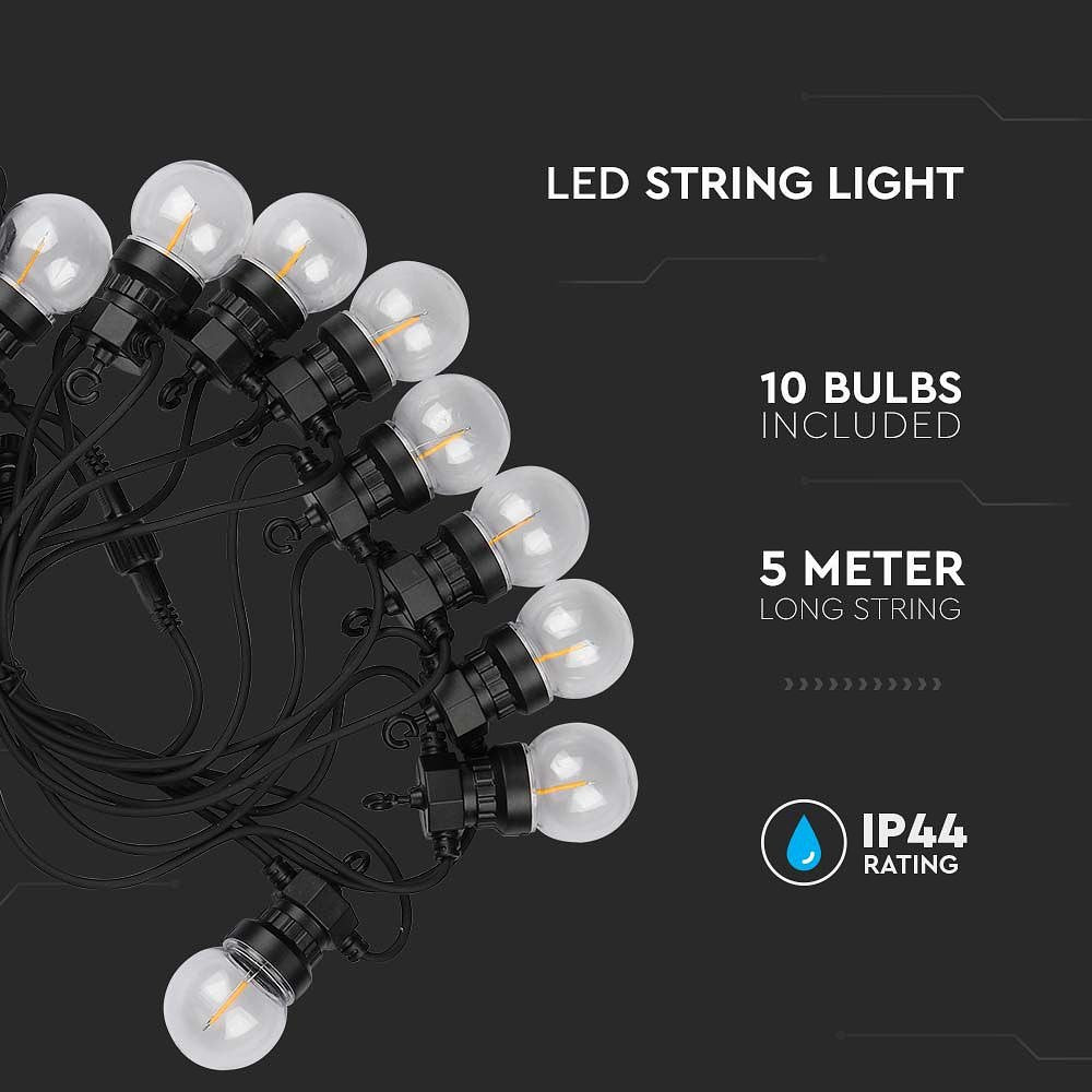 V-TAC VT-71510-N LED Bulbs for String Lights - Glass - IP44 - 0.4W - 550 Lumens - 3000K