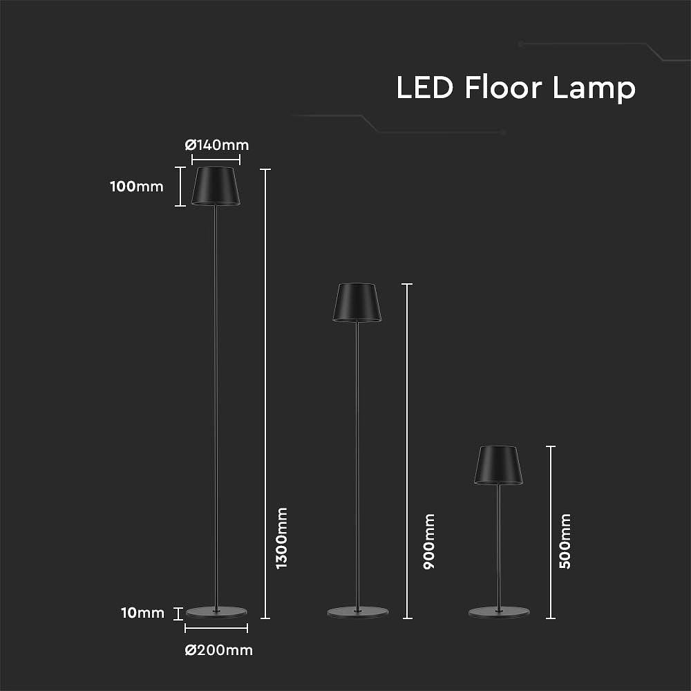 V-TAC VT-7544-B Adjustable Floor Lamps - IP54 - White Body - 4 Watts - 300 Lumens - 3000K