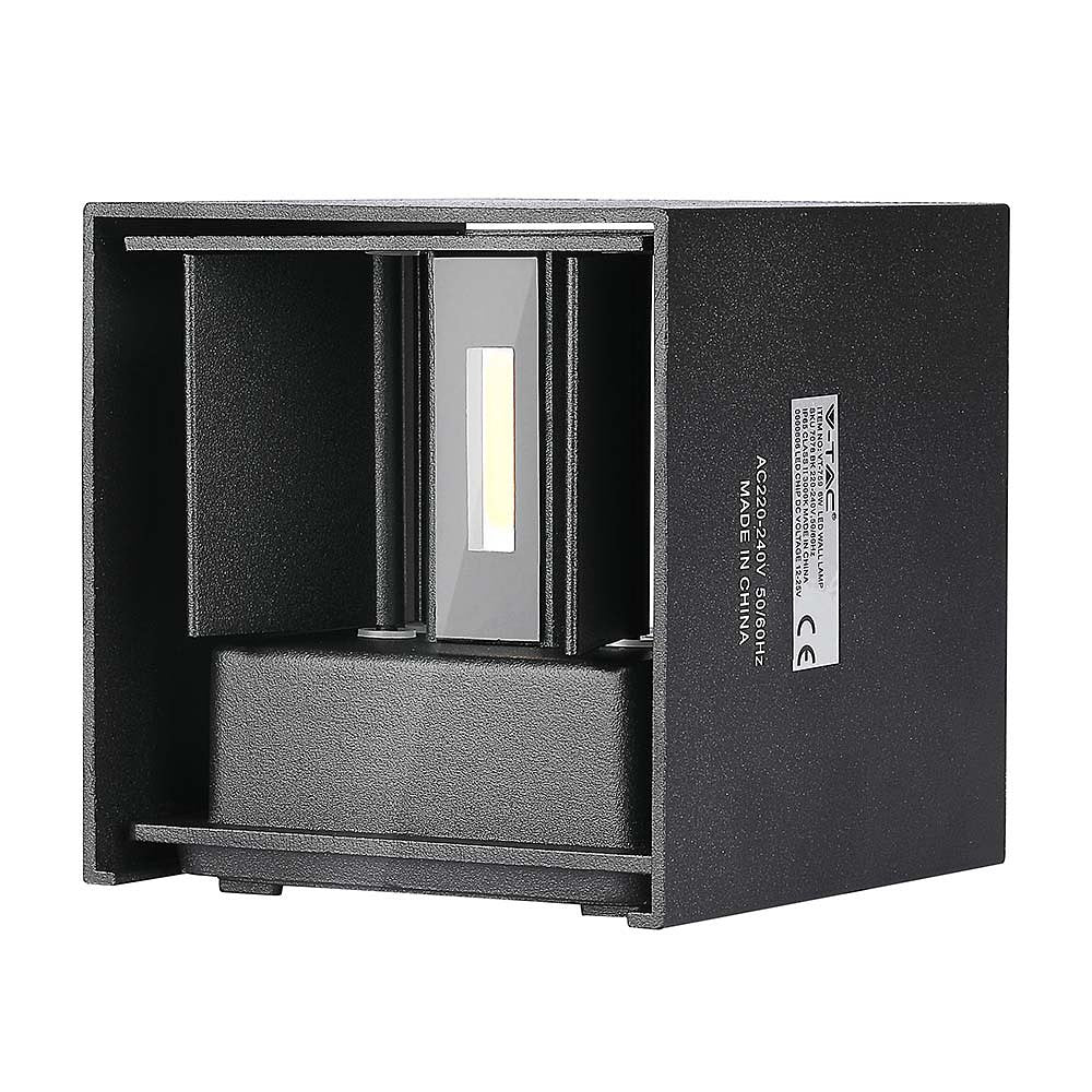 V-TAC VT-759-B-N Square LED Wall Lights - Bridgelux - IP65 - Black - 5W - 700 Lumens - 4000K