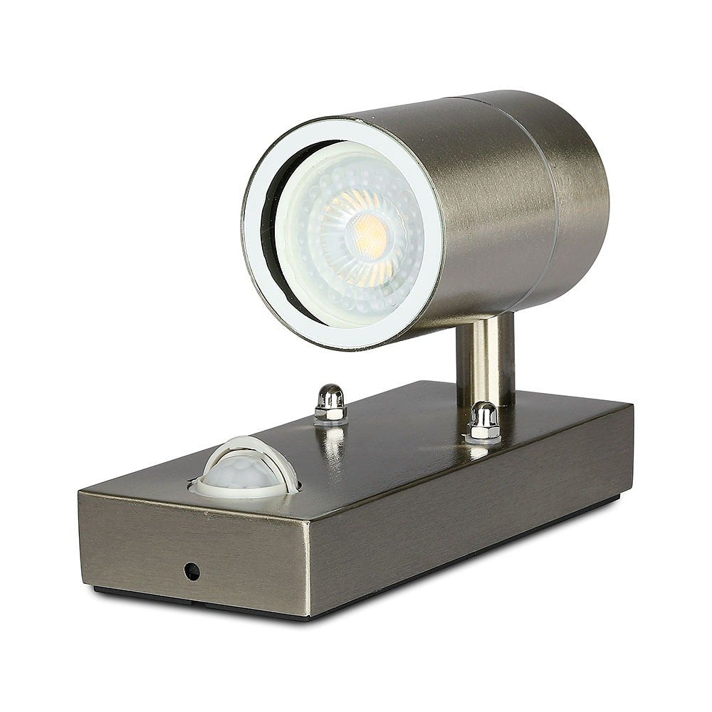 V-TAC VT-7621PIR GU10 Outdoor Lighting - Wall - Fittings - Stainless - Steel - IP44