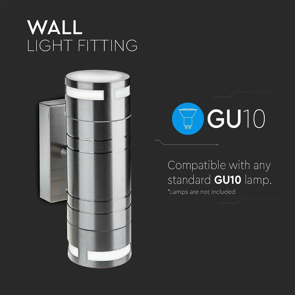 V-TAC VT-7632 GU10 Outdoor Lighting - Up - Down - Fittings - Stainless - Steel - IP44