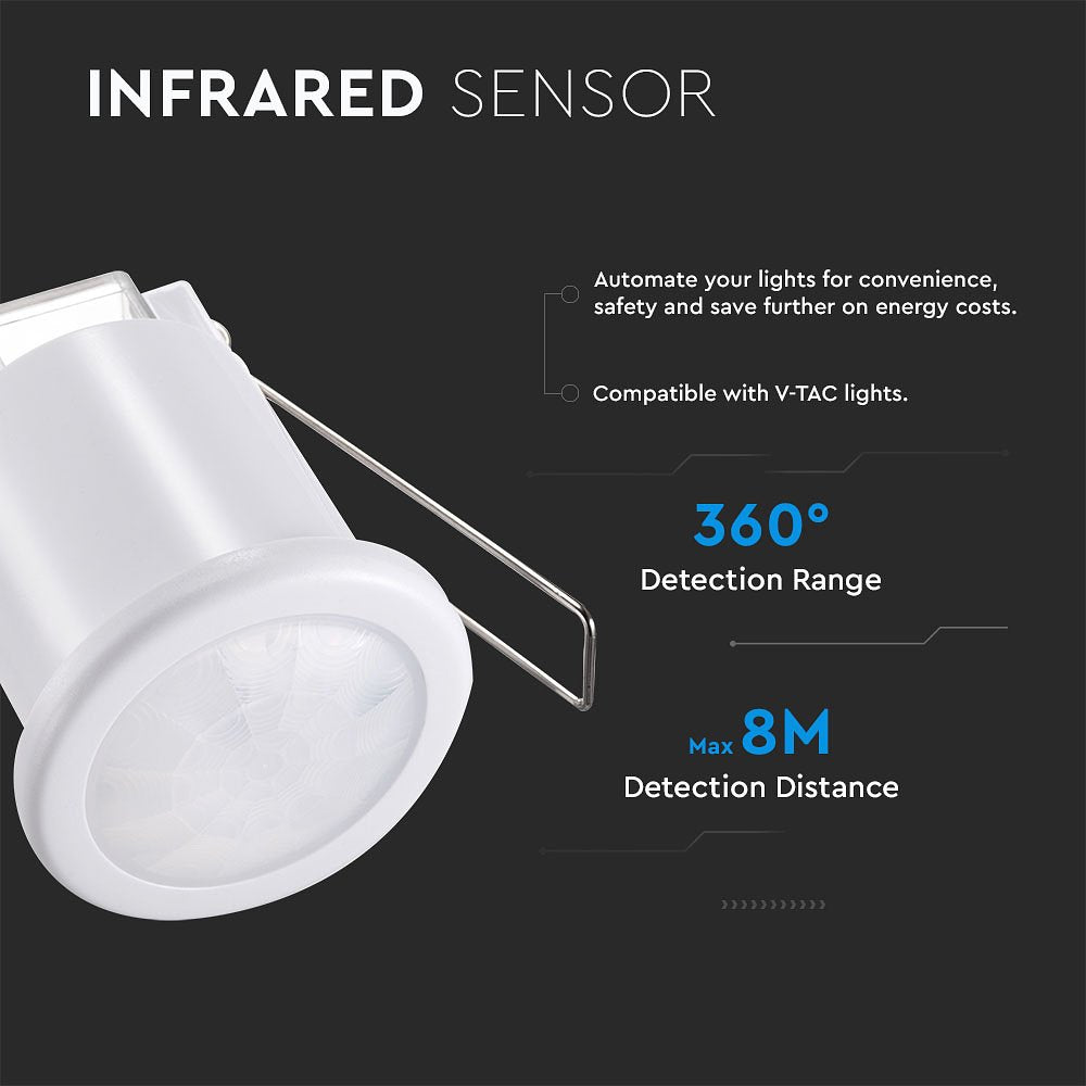 V-TAC VT-8092  Bewegingssensoren - Infraroodsensor - Wit - IP20