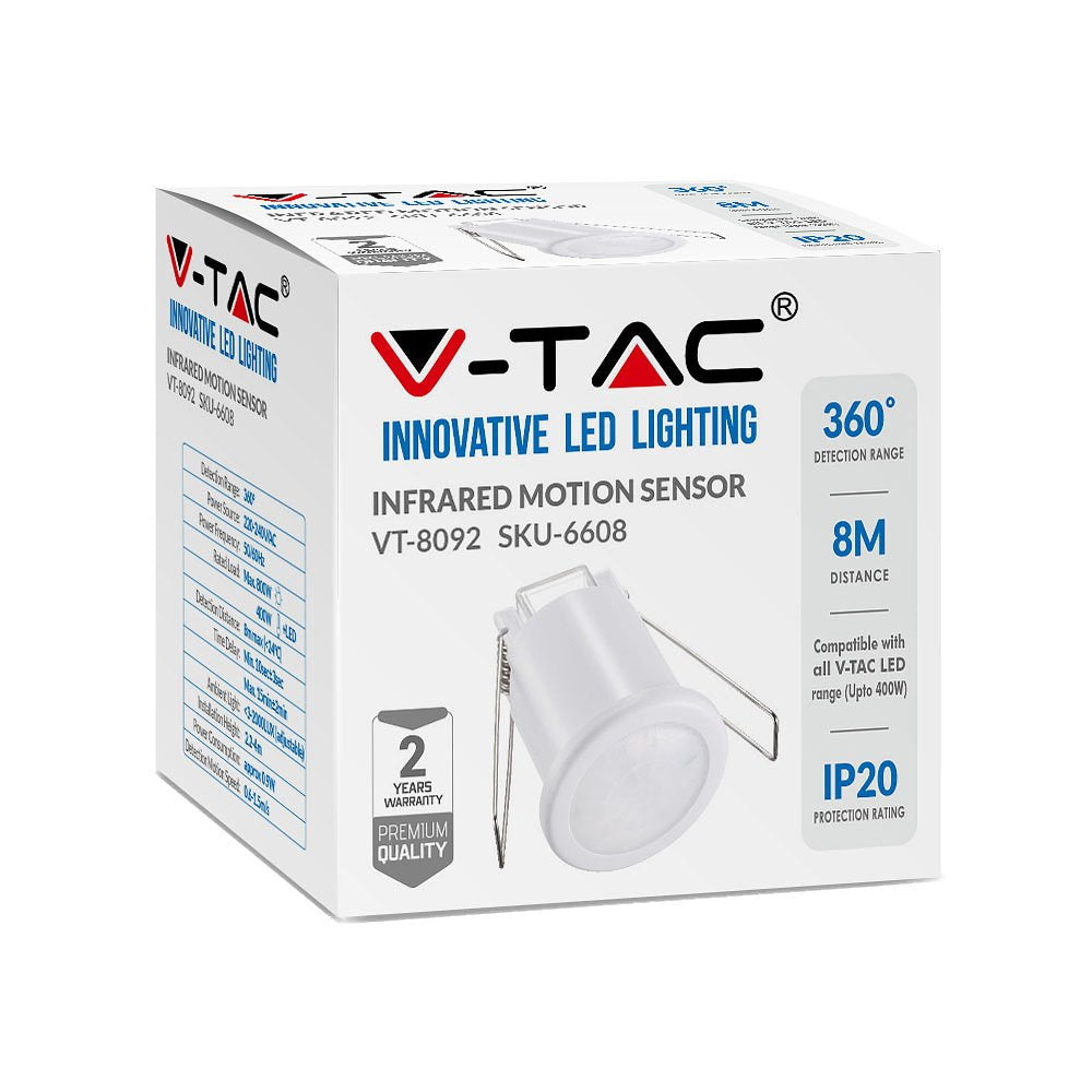 V-TAC VT-8092 Motion sensors - Infrared sensor - White - IP20