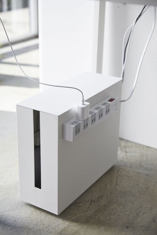 Yamazaki Cable box with casters - Tower - White
