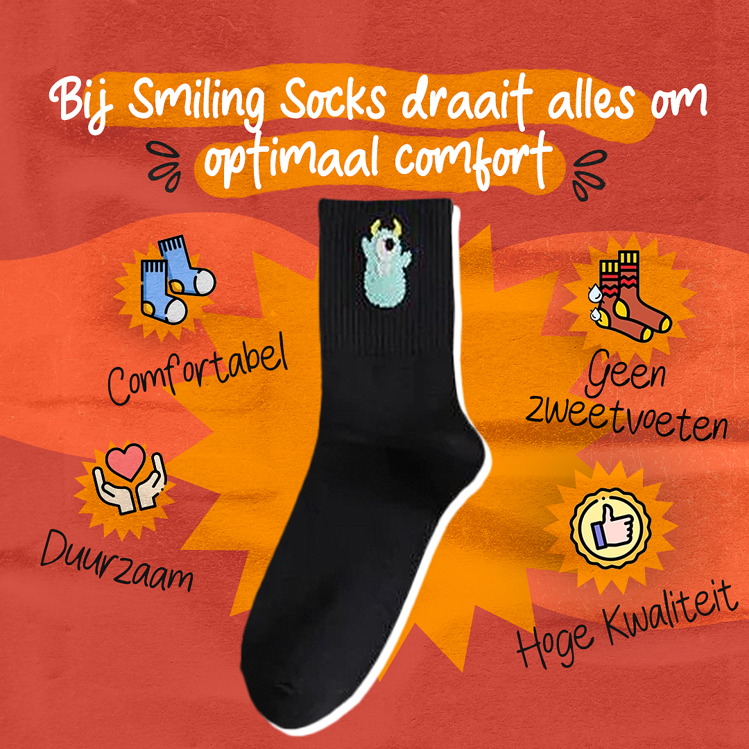 Smiling Socks Japanese Cartoon Sokken - 6 Paar - One size fits all