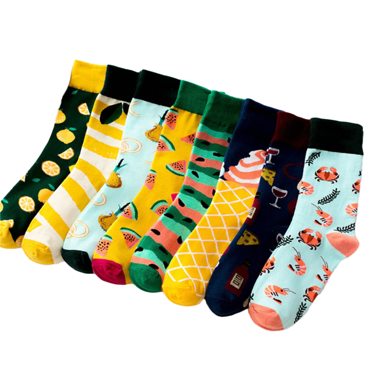 Smiling Socks Wine and Tasty Socks - 7 Pair - One size fits all