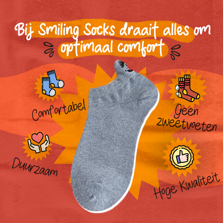 Smiling Socks All Colors Sneaker Sokken - 10 Paar - Maat 35-41