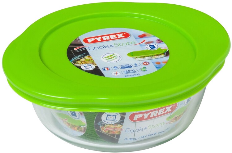 Pyrex Cook & Store Bowl Round with Lid 0,35 liter