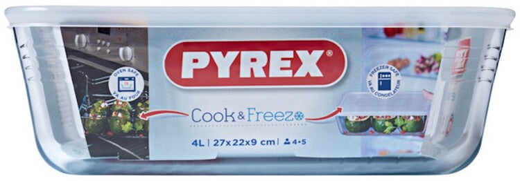 Pyrex - Cook & Freeze Schaal met Deksel 27 x 22cm