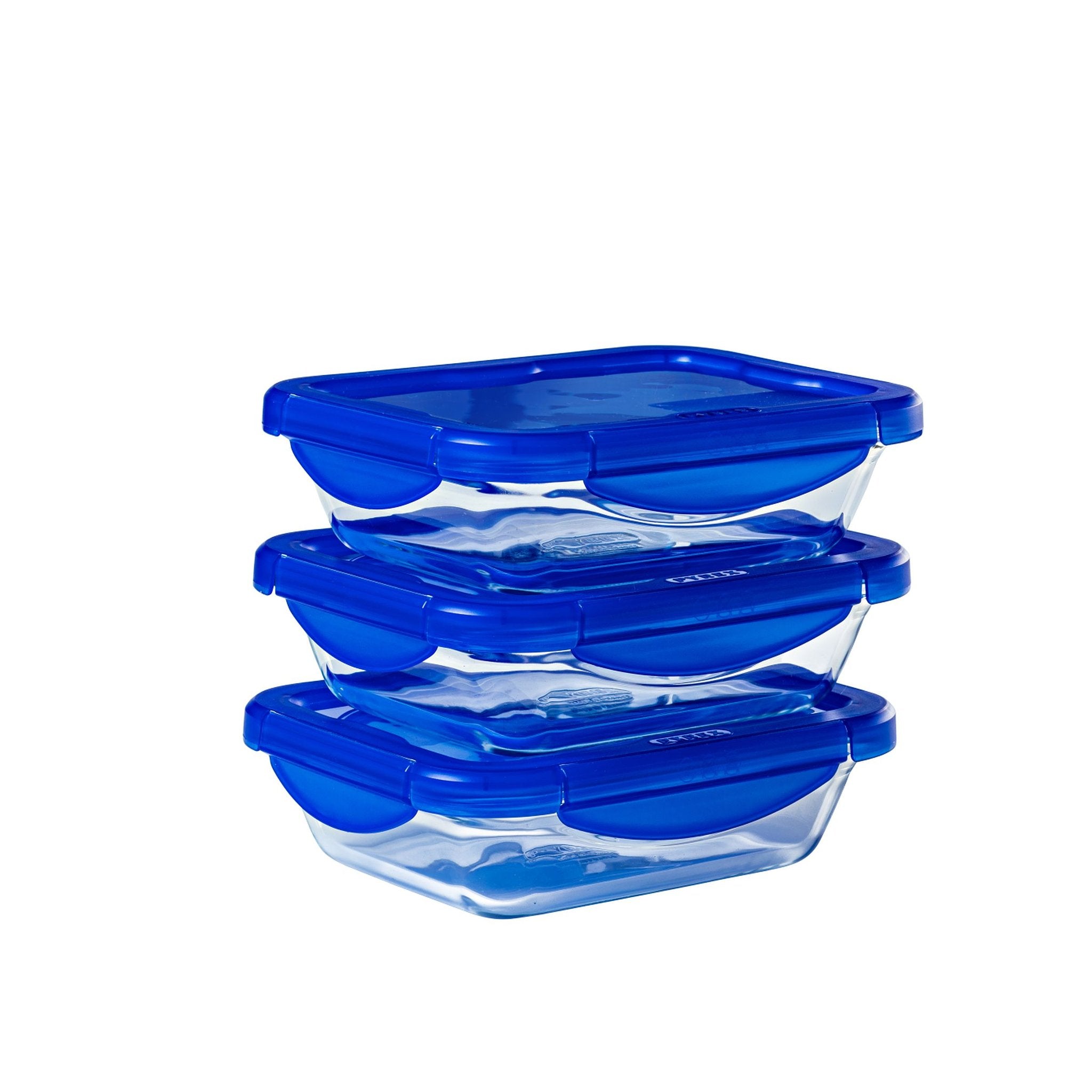 Pyrex Cook & Go Lunchbox with Lid 800 ml Set of 3 Pieces
