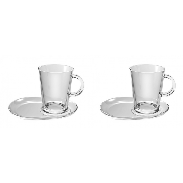 Pasabahce Tea glass and saucer Tribeca 40 cl 18 cm Transparent 2 piece(s)