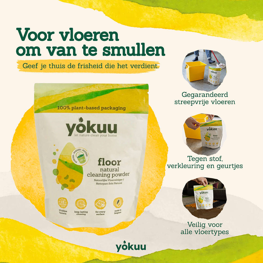 YOKUU Floor cleaner - 500g Floor Soap - Good for 125 Buckets - for all floor types - Zero Waste